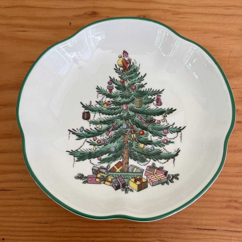 Spode Christmas Tree Tunis Dessert dish,small